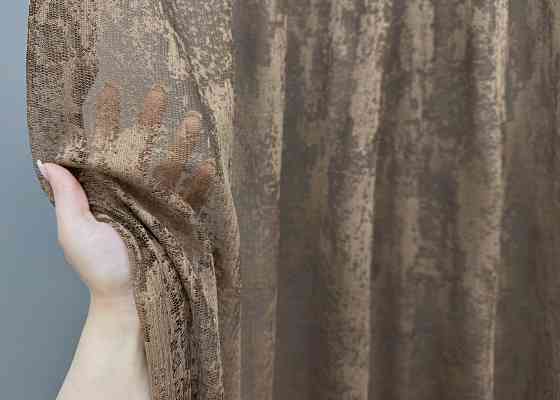 Тюль жаккард, коллекция «Мрамор Al-1», цвет коричневый 1665т Киев