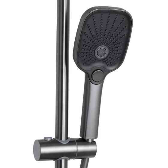 Душевая система из латуни Qtap Gemini на три потребителя (с изливом) QTGEM111GMB45688 Gunmetal Black PVD Харьков