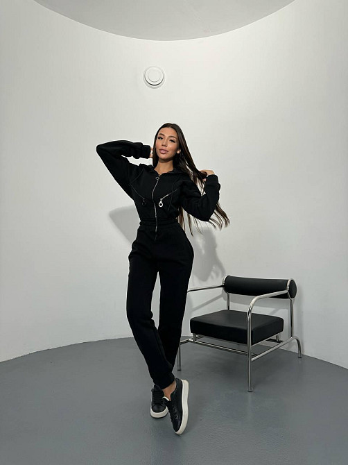 Жіночий повсякденний тплий комбінезон трьохнитка на флісі Одеса - фото 2