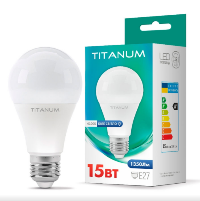 Лампа A65 15W E27 4100К 220V LED Titanum Житомир - изображение 1