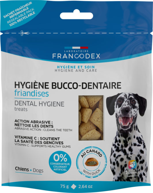 Ласощі для гігієни зубів Francodex (Франкодекс) для собак з качкою, 75 г Вінниця - фото 1