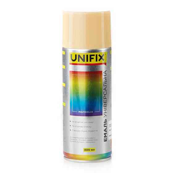 Эмаль акриловая универсальная RAL 1015 Слоновая кость гл. 400мл UNIFIX Ровно