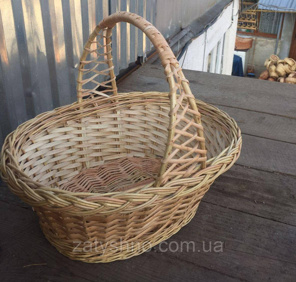 Кошик плетений красивий | кошик із ажурною ручкою | кошик із лози Київ - фото 4