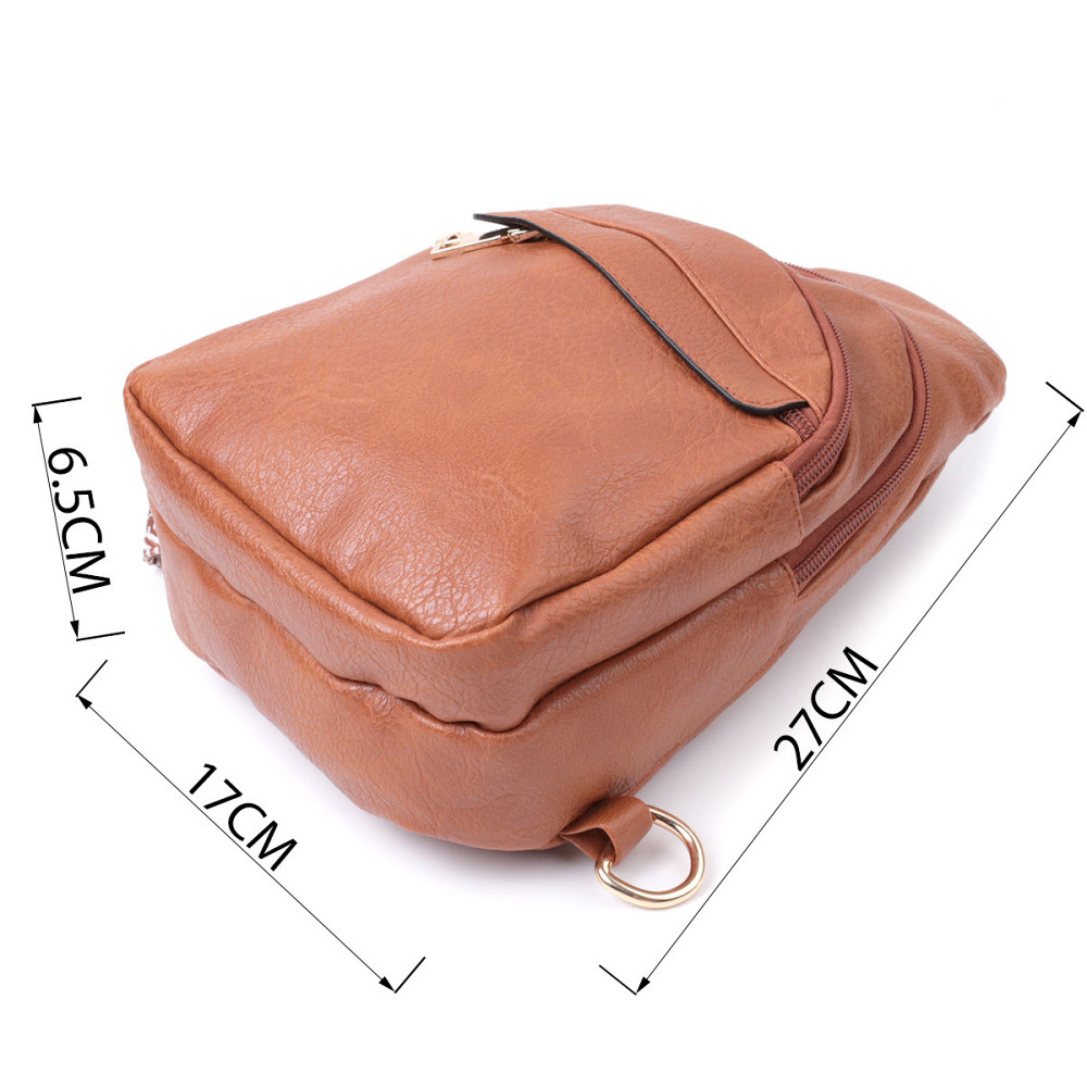 Практична жіноча сумка через плече з отвором для навушників з екошкіри Vintage 22789 Рудий Київ - фото 3