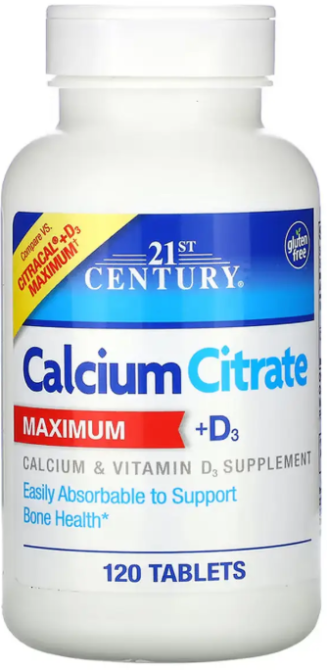 Цитрат кальция с витамином D3 21st Century Calcium Citrate + D3 Max 120 таб Киев - изображение 1