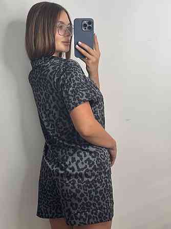 Піжама жіноча з сатину з шортами і сорочкою Графіт XL-2XL Харків