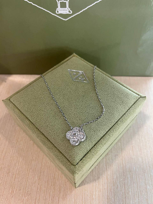Ван Кліф комплект / Van Cleef підвіска з цирконами Одеса - фото 3