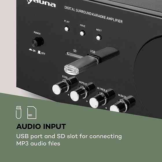 УЦЕНКА! Цифровой усилитель звука Auna AMP-218 BT 5.1 AUX USB Bluetooth Караоке из Германии Днепр