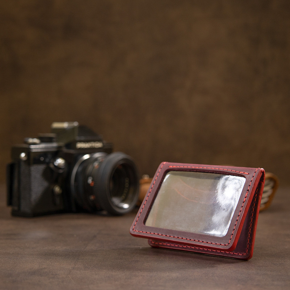 Шкіряна візитниця GRANDE PELLE 11486 Бордовий Київ - фото 9