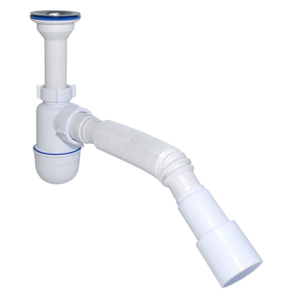 Сифон Waterstal А-32019 під умивальник 1 1/2″ з гнучкою трубою Луцьк - фото 1