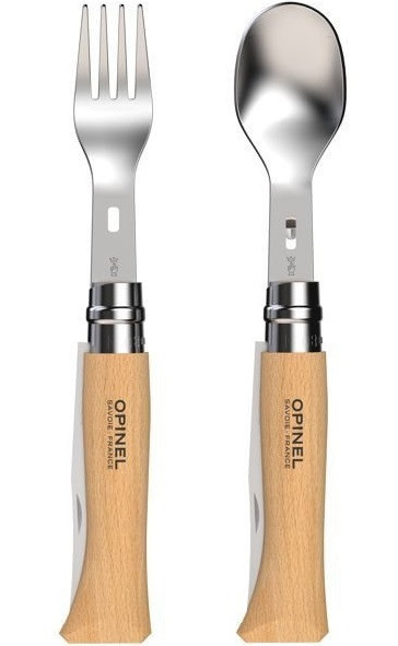 Набор 3в1 Складной Нож - Ложка - Вилка + салфетка для Opinel No.8 