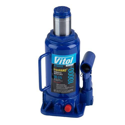 Телескопический гидравлический домкрат 10 т, высота подъема 195-375 мм, 5,9 кг, Iron Hand IH-195357D в картонной упаковке Харьков - изображение 2