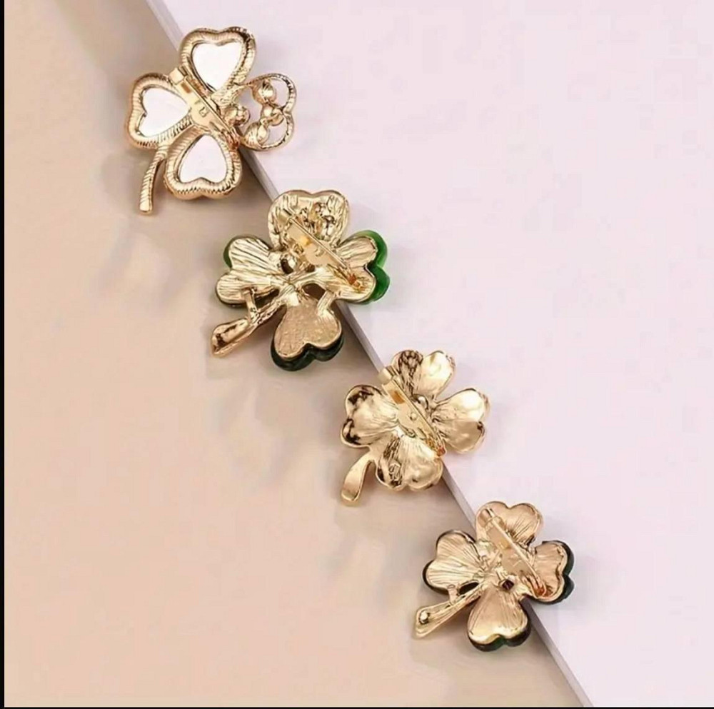 Набір брошок Конюшина удачі – 4 декоративні брошки чотирилисник Київ - фото 5