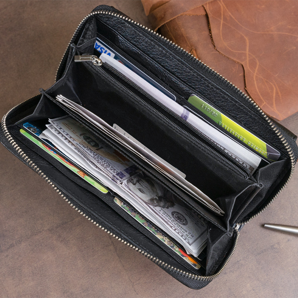 Гаманець шкіряний жіночий ST Leather 19292 Чорний Київ - фото 10