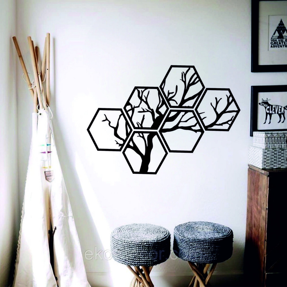 Декоративное настенное Панно «Дерево», Декор на стену 130*92 см, Черный, Ручная работа Киев - изображение 8