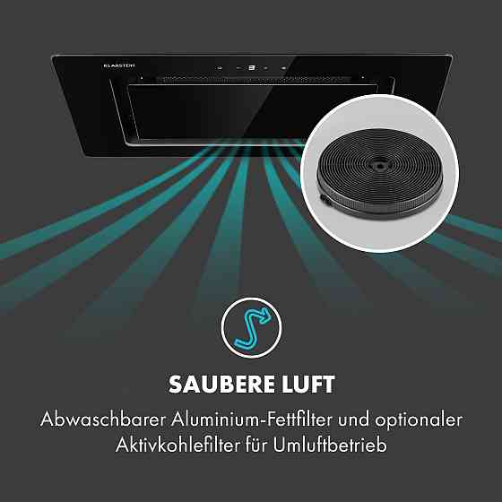Модуль вентилятора витяжки Hektor Eco 52 см 566 м3/год сенсорне скло чорний (Німеччина, читати Рівне