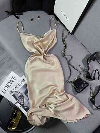 Жіноче романтичне елегантне плаття шовк Бежевий, 42/44 Одеса