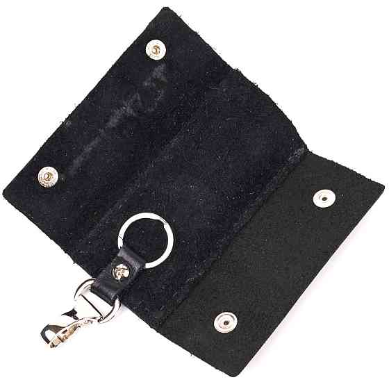 Практичная ключница в глянцевой коже Сердце GRANDE PELLE 16718 Черная Киев