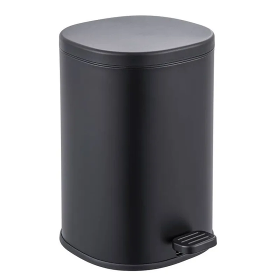 Відро для сміття з плавним закриттям овальне Zerix Prime-TC0105 Black 5л колір чорний (ZX5902) Київ