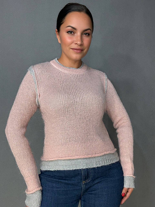 Светр жіночий A-N 8096 двошаровий в’язаний павутинка, рожевий, one size Київ - фото 10