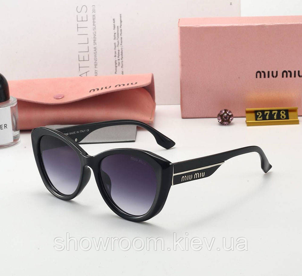 Женские солнцезащитные брендовые очки Miu 2778 black Киев - изображение 1