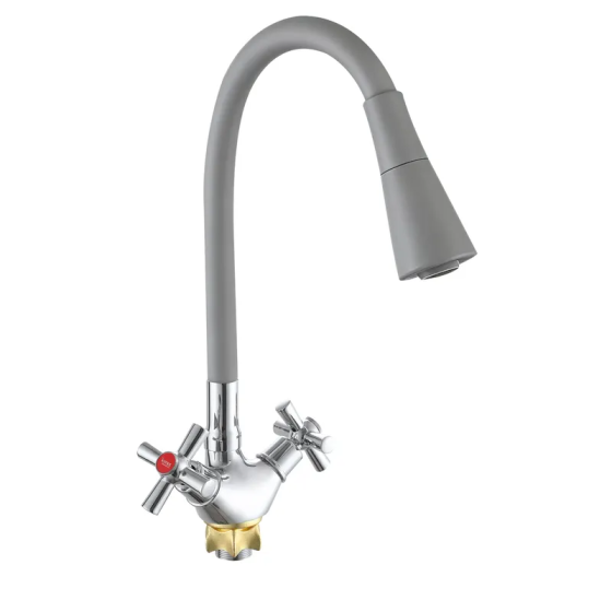 Кухонный смеситель Zerix TLT 722 с серым силиконовым изливом Reflector Gray (ZX5990) Харьков