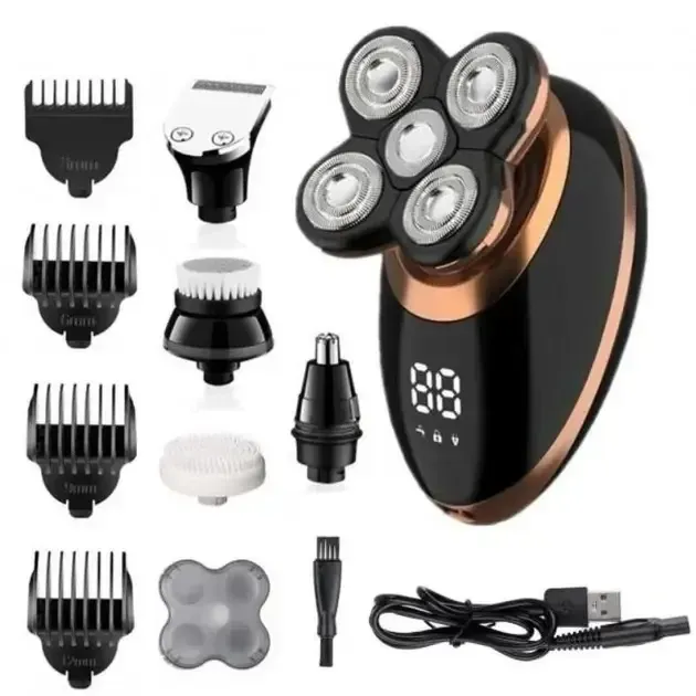 Аккумуляторный триммер для бороды VGR V-316 5в1, насадки, влагозащита IPX5, дисплей Одесса - изображение 16