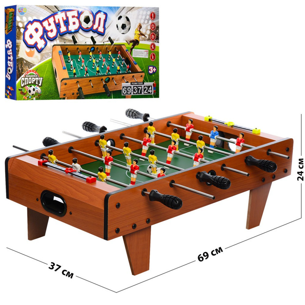 Настольный футбол 2035N на штангах, деревянный, 69-37-24 см Винница - изображение 4