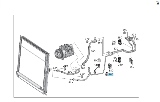 Mercedes-Benz  A1668309600 Трубопровід кондиціонера задніх пасажирів передня частина GL/GLS X166 Одеса