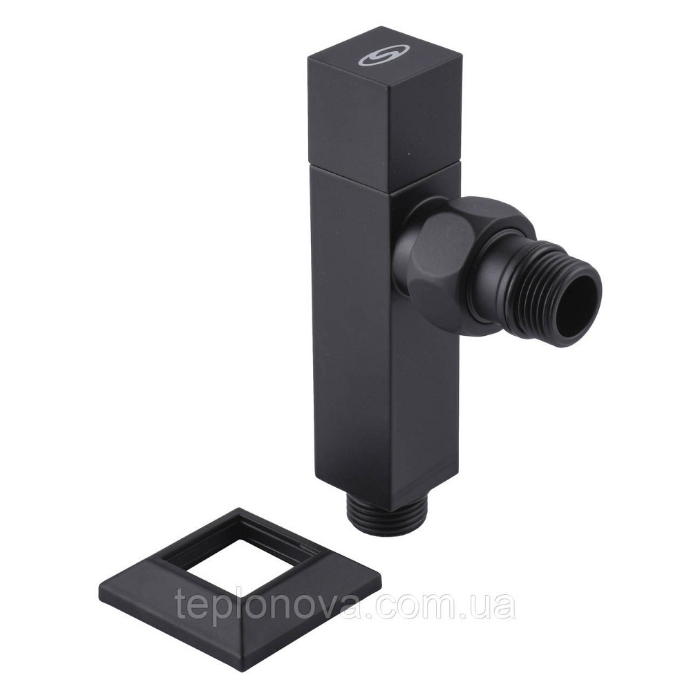 Набор Кран полуоборотный угловой с американкой SOLOMON LUX 1/2″ CUBE BLACK 8888 (1уп) Черновцы - изображение 6