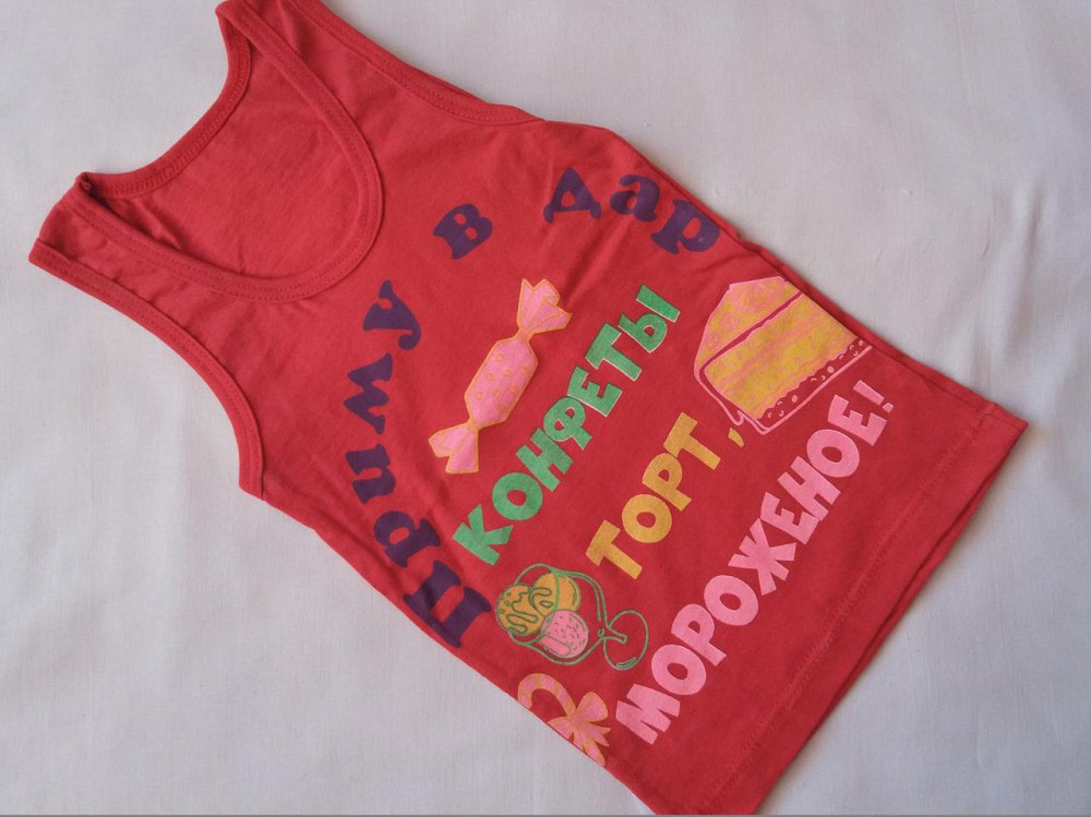 Майка для девочки с принтом 100-110 см разноцветный Киев - изображение 1