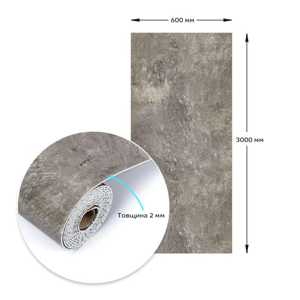 Серая глянцевая самоклеящаяся виниловая плитка Киев - изображение 3