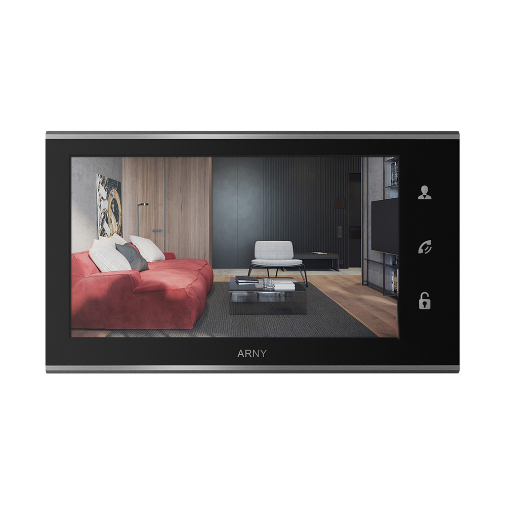 Відеодомофон 7" Arny AVD-730 (2Mpx) black IPS з детектором руху і записом відео Киев - изображение 3