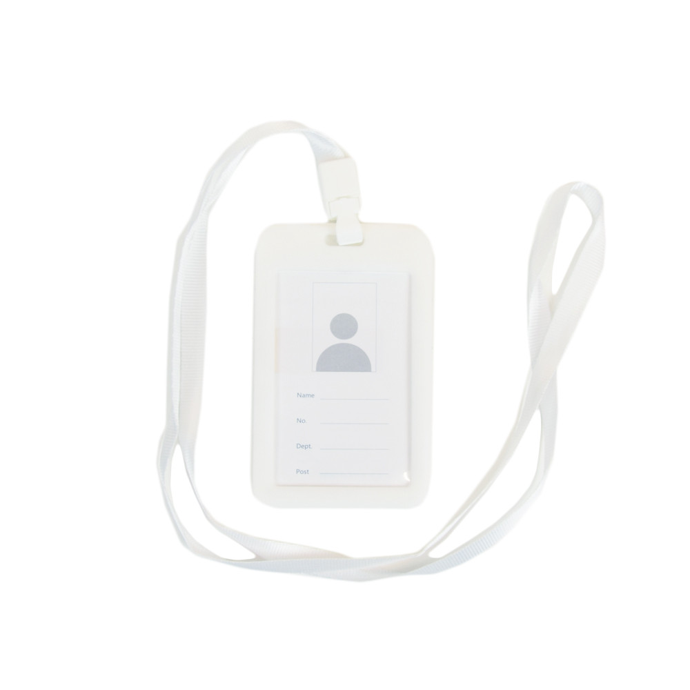 Бейдж на шнурку, вертикальний, колір білий – ATIS, 111 x 69 x 5 мм Киев - изображение 1