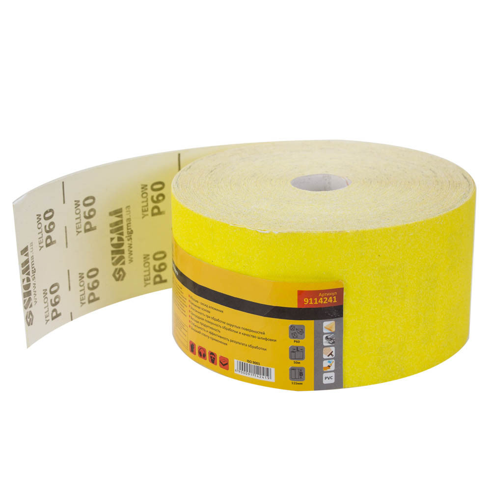 Sigma Шлифовальная бумага рулон 115мм×50м P60 SIGMA (9114241) Киев - изображение 1