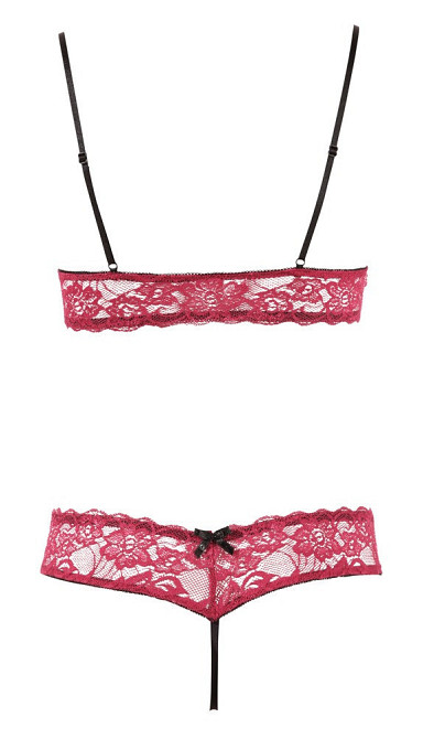 Червоний мереживний комплект білизни Bra Set L Sex Aura Київ - фото 7