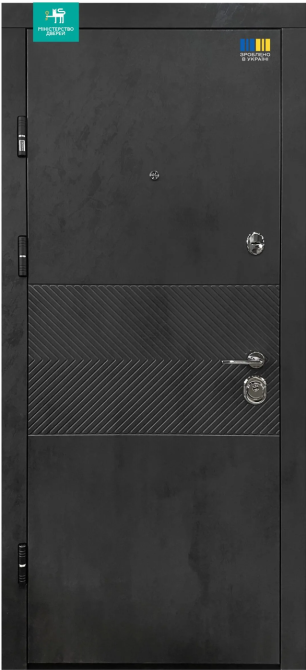 Двері вхідні Міністерство дверей ПК-560 Квартира Оксид чорний / Оксид світлий сірий 860х2050 мм Київ - фото 1