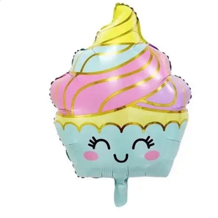 Фольгована куля кольоровий кекс 45*60 см Київ - фото 1