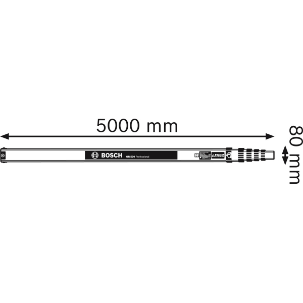 Професійна вимірювальна рейка Bosch GR 500 телескопічна 5-метрів (0601094600) Київ - фото 5