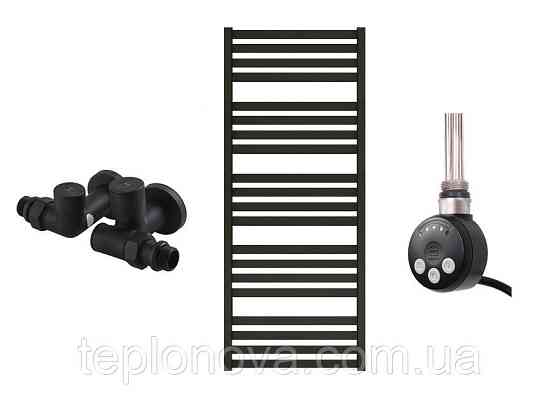 Комбинированный Полотенцесушитель Плоский Черный 1210х500 Terma Marta Черновцы