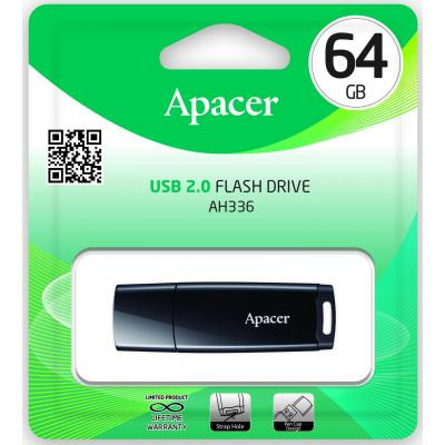 USB флеш накопитель Apacer 64GB AH336 Black USB 2.0 (AP64GAH336B-1) Винница - изображение 5