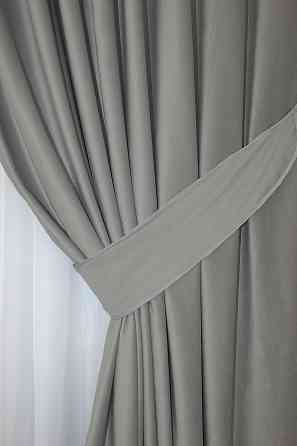 Комплект готових штор VR-Textil Оксамит № 1151ш Сірий 100х290 см 2 шт (31-527) Київ