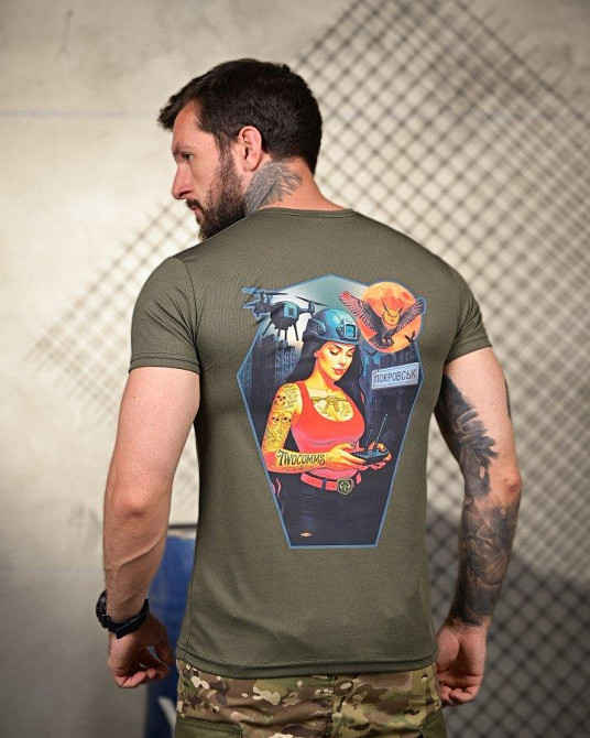 Тактическая потоотводящая футболка Покровськ oliva ПП4680 Одесса - изображение 1