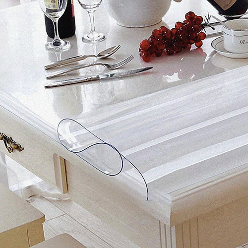 М'яке скло Прозора силіконова скатертина на стіл Soft Glass Захист для меблів 1.4х1.0 м (товщина 1.5 мм) Київ - фото 8