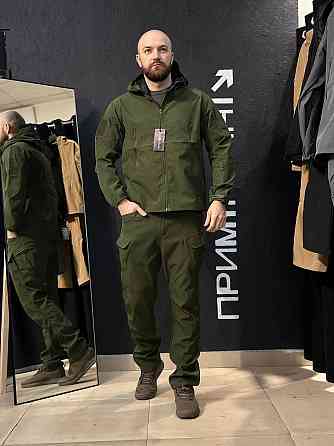 Полегшений військовий костюм олива з курткою та штанами водонепроникний дихаючий вітрозахисний Львів