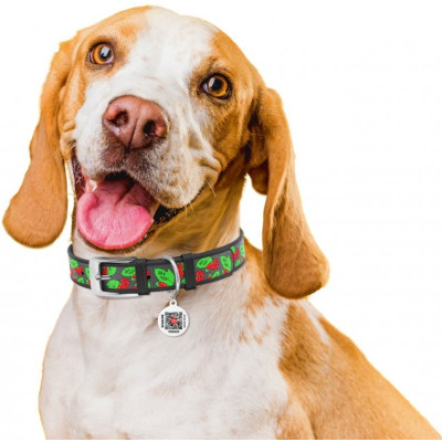 Ошейник для животных WAUDOG Design с QR паспортом "Калина" XL Ш 35 мм Д 46-59 см (черный) (3606-0228-01) Винница - изображение 3