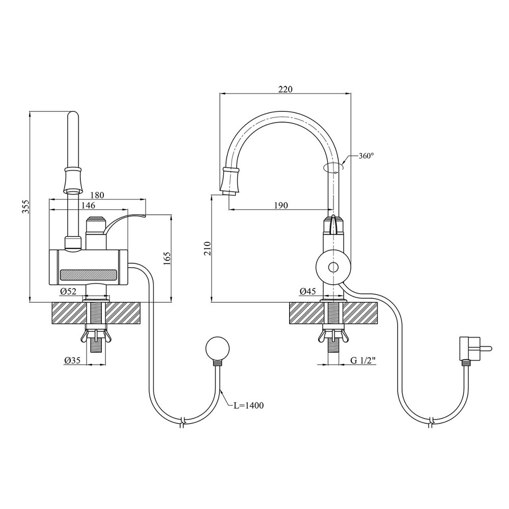 Кухонный кран с электронагревом Kroner KRM Volt - CW091 с дисплеем Киев - изображение 2