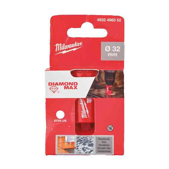 Коронка алмазна Diamond Plus/Max MILWAUKEE, диаметр 32,0мм (1/4' Hex) (сверление с водой) Одесса