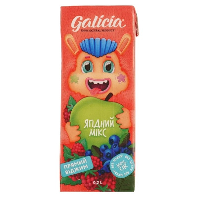 Сок детский Galicia Ягодный с мякотью из смеси плодов 200 мл (4820209563542) Винница - изображение 1