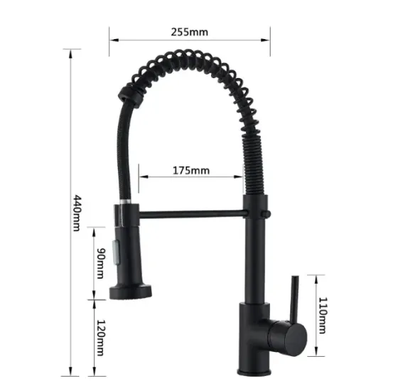 Стильный кухонный смеситель Matte Black гибкий кран с вращением потока в 360 градусов Коломия